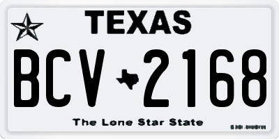 TX license plate BCV2168