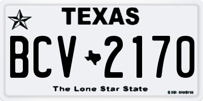 TX license plate BCV2170