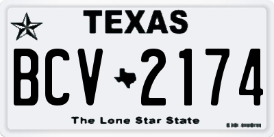 TX license plate BCV2174