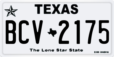 TX license plate BCV2175