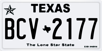 TX license plate BCV2177