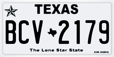 TX license plate BCV2179