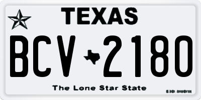 TX license plate BCV2180