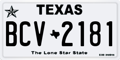 TX license plate BCV2181