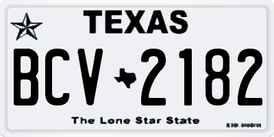TX license plate BCV2182