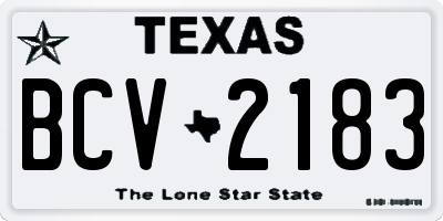 TX license plate BCV2183