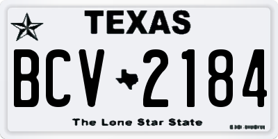 TX license plate BCV2184