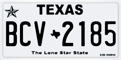 TX license plate BCV2185