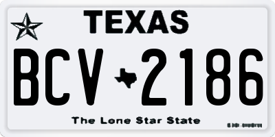 TX license plate BCV2186
