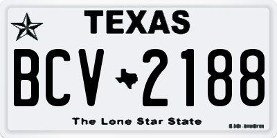 TX license plate BCV2188