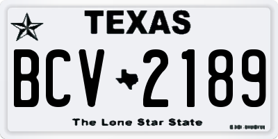 TX license plate BCV2189