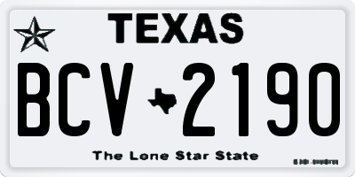 TX license plate BCV2190