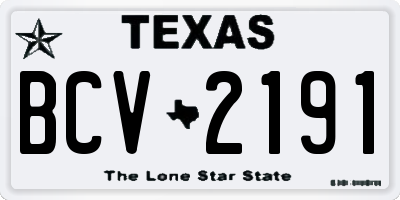 TX license plate BCV2191