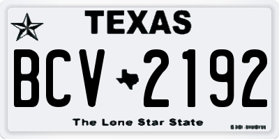 TX license plate BCV2192