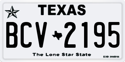 TX license plate BCV2195