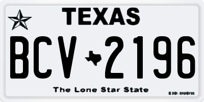 TX license plate BCV2196
