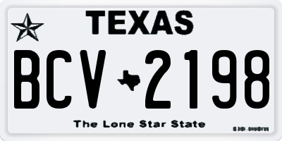TX license plate BCV2198