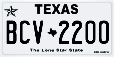 TX license plate BCV2200