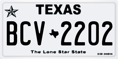 TX license plate BCV2202