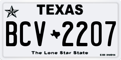 TX license plate BCV2207