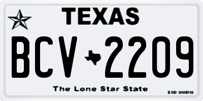 TX license plate BCV2209
