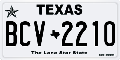 TX license plate BCV2210