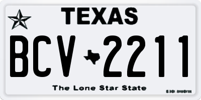 TX license plate BCV2211