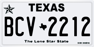 TX license plate BCV2212