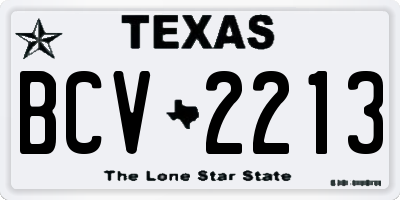 TX license plate BCV2213