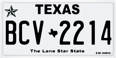 TX license plate BCV2214