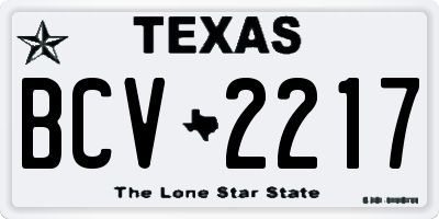TX license plate BCV2217