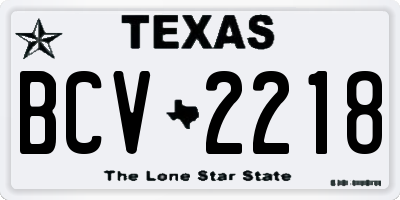 TX license plate BCV2218