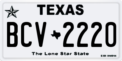 TX license plate BCV2220