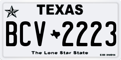 TX license plate BCV2223
