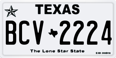 TX license plate BCV2224