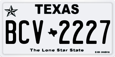 TX license plate BCV2227