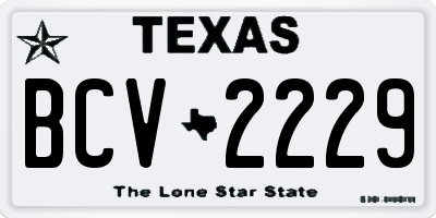 TX license plate BCV2229