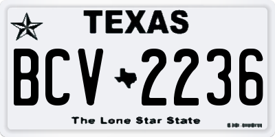 TX license plate BCV2236