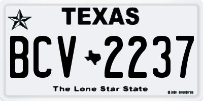 TX license plate BCV2237
