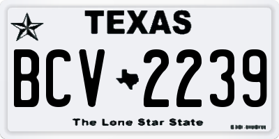 TX license plate BCV2239