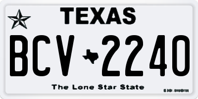 TX license plate BCV2240
