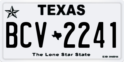 TX license plate BCV2241