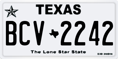 TX license plate BCV2242
