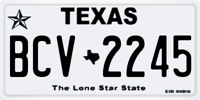 TX license plate BCV2245