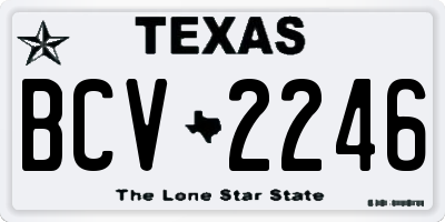 TX license plate BCV2246