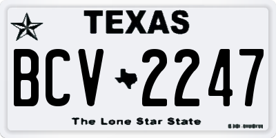 TX license plate BCV2247