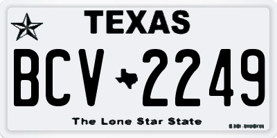 TX license plate BCV2249