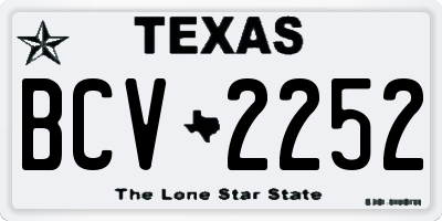 TX license plate BCV2252