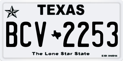 TX license plate BCV2253