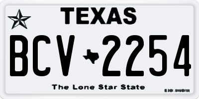 TX license plate BCV2254